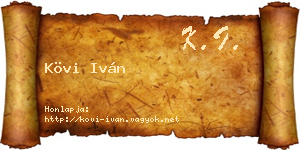Kövi Iván névjegykártya